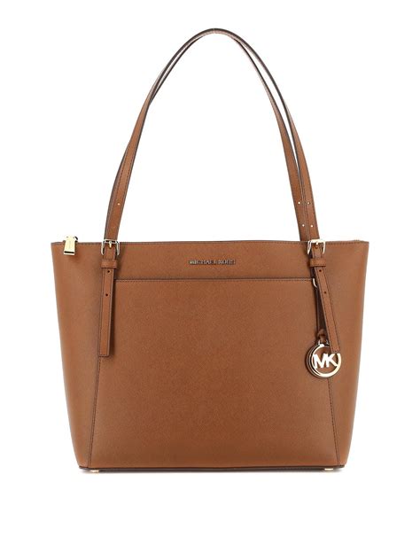 michael kors voyager brown bags women|Michael Kors saffiano tote bag.